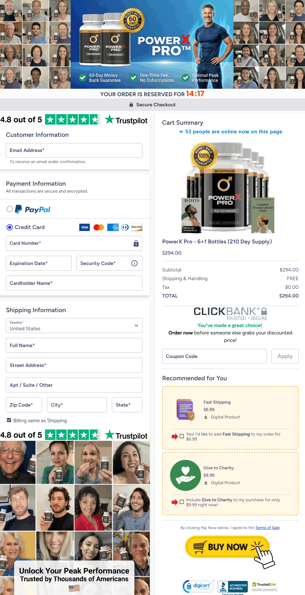 PowerX Pro-Secure Check out Page